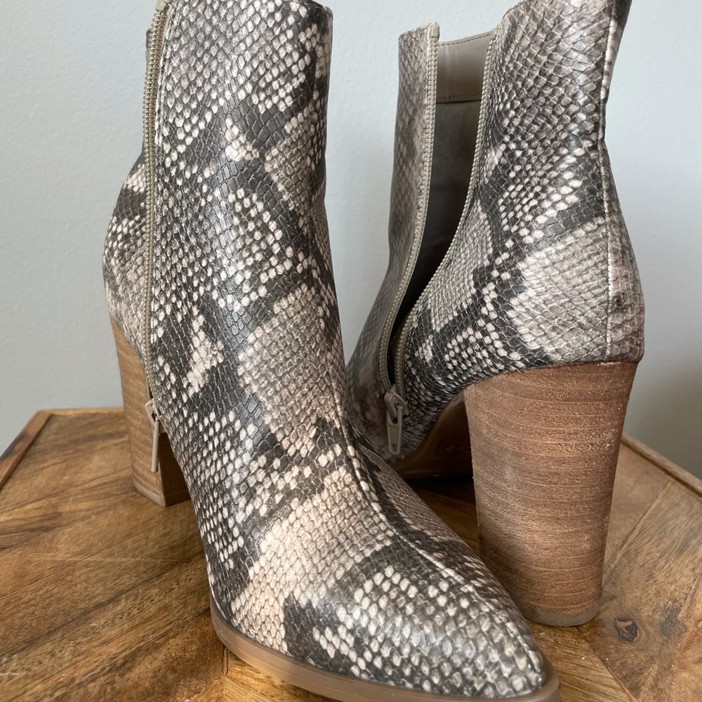 Snakeskin ankle boots